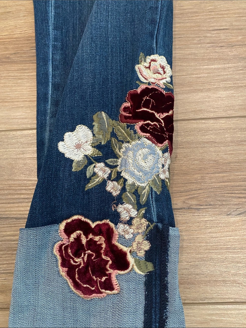Chico’s So Slimming Girlfriend Ankle Embroidered Jeans - Picture 3 of 7